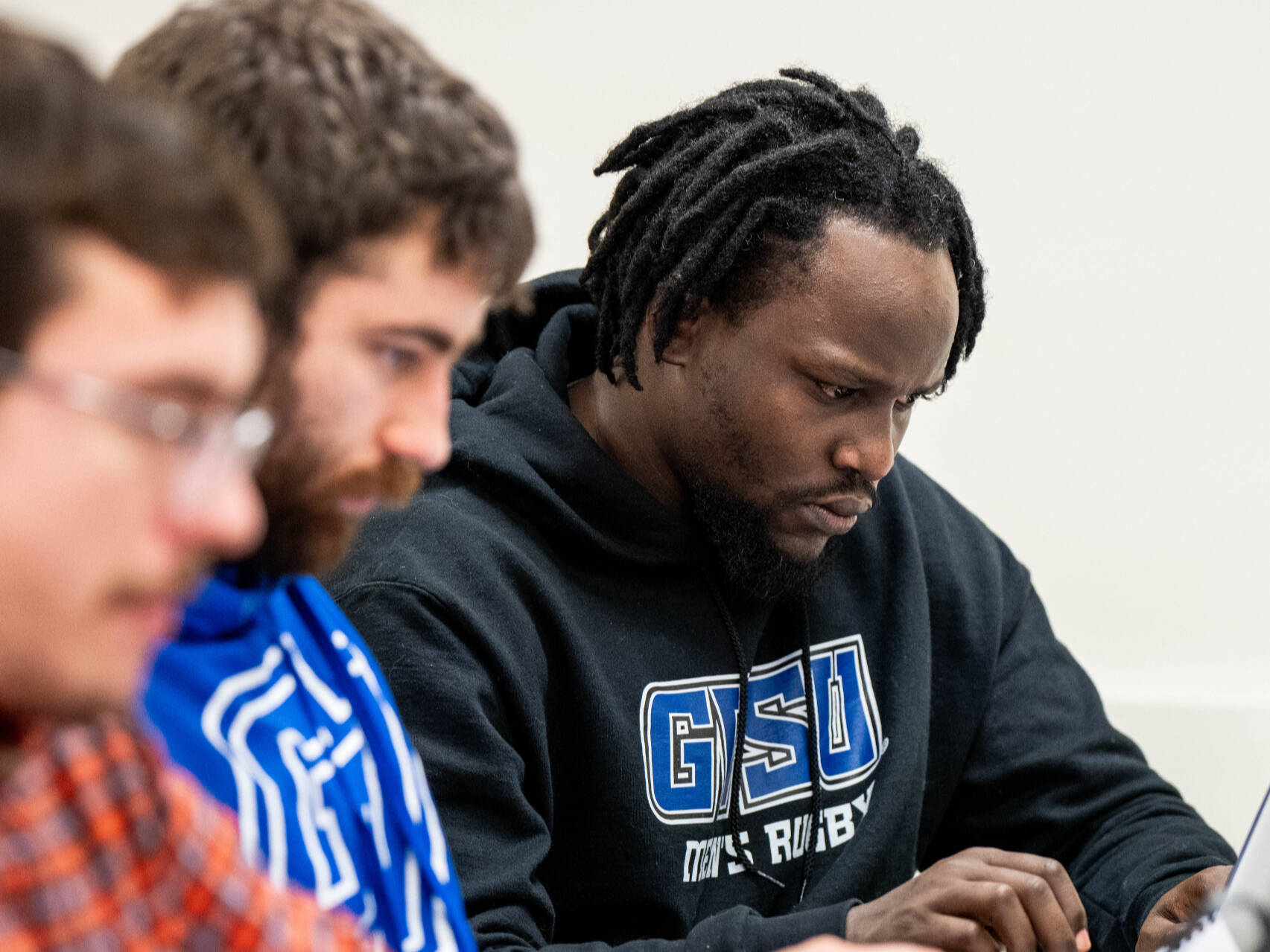 Students compete in a Cybersecurity Capture the Flag event on February 10, 2024 in Mackinac Hall.